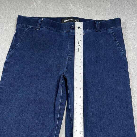 Betabrand Pants Womens Size Medium Blue Stretch Denim Pull On Straight Leg - Picture 5 of 11